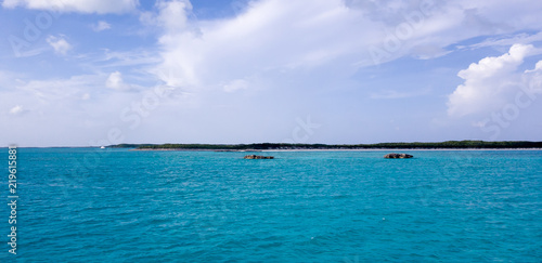 Beautiful scene of an island in Exuma, Bahamas
