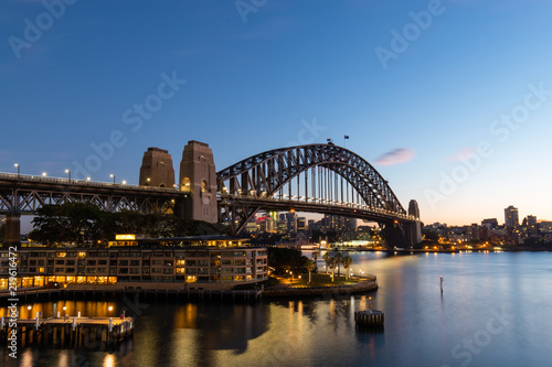 Sydney Harbour Bridge view at dawn with clear sky. © AlexandraDaryl