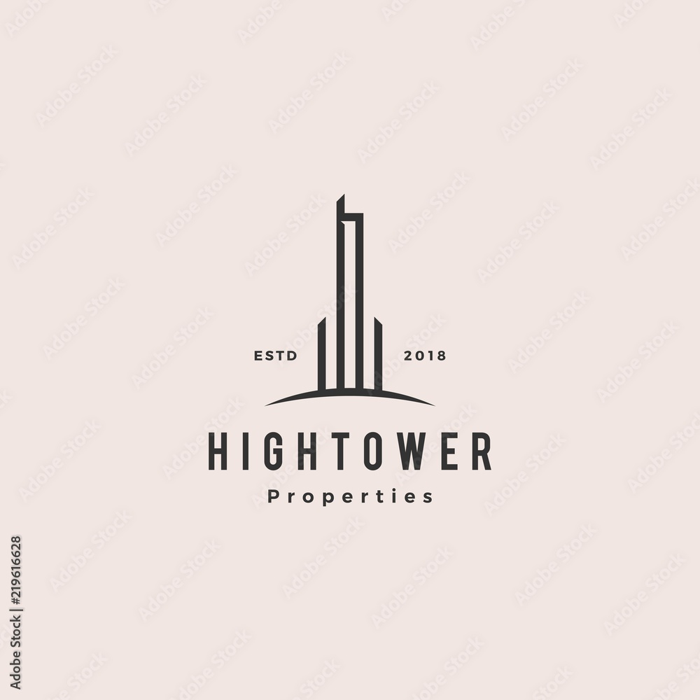 high building tower logo hipster vintage retro vector icon illustration