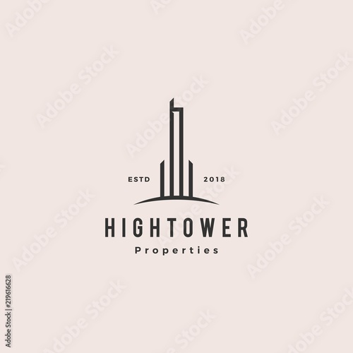 high building tower logo hipster vintage retro vector icon illustration