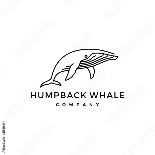 humpback whale logo icon vector illustration