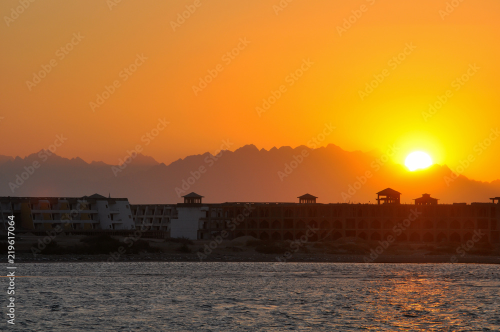 Beautiful sunset on the Sinai Peninsula Sharm El-Sheikh . Egypt 