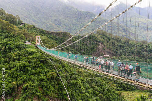 Suspension bridge in Maolin Scenic Area in Southern Taiwan photo