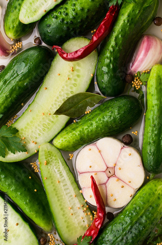 Traditional cucumber in marinade