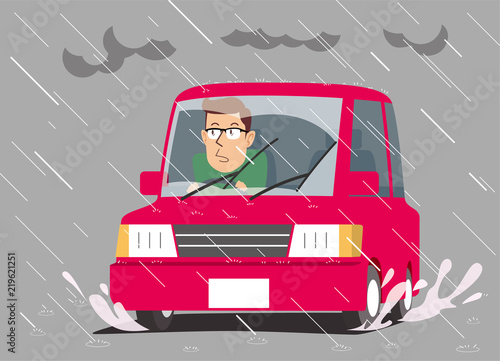 ドライブ_豪雨