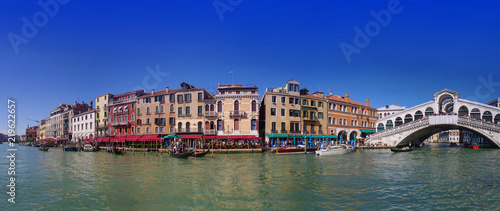 cityscape of Venice city with Grand Canal and Rialto Bridge. Italy