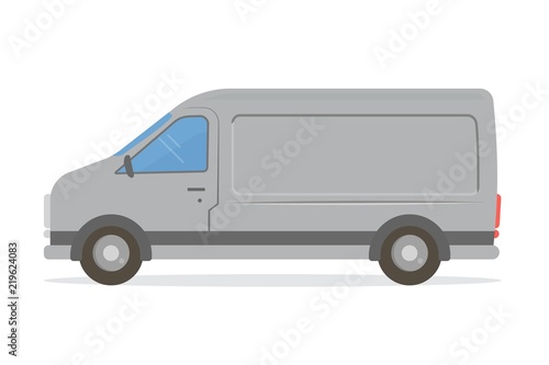 Van mock-up. Design template for various services: delivery, repair, tech support, isolated on white background. Vector illustration.