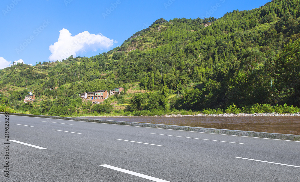 Asphalt road in rural China