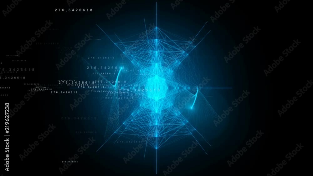 Geometric abstract composition with lines, points and random numbers. Plexus Geometric abstract composition with lines, points and random numbers. Plexus