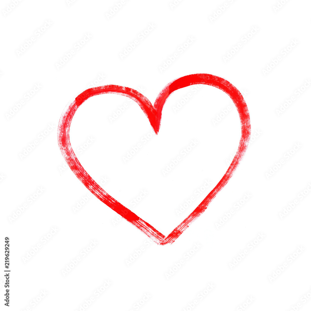Red heart isolated on white background. Watercolor heart. Love. Red heart isolated on white background. Watercolor heart. Love.