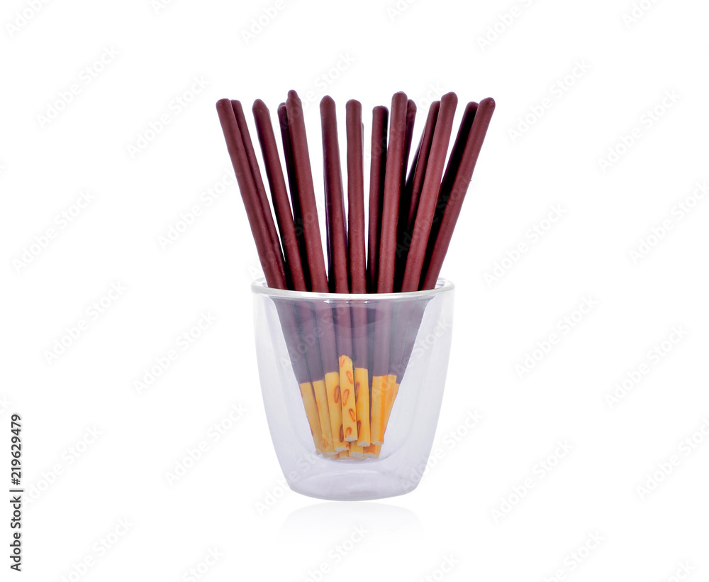 Chocolate chip cracker isolated on white background.