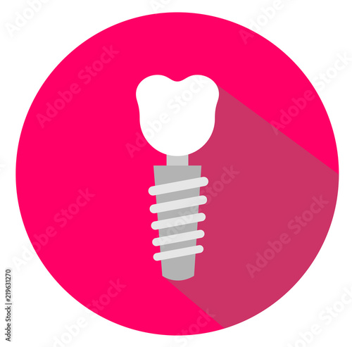 tooth implant flat design icon vector eps 10
