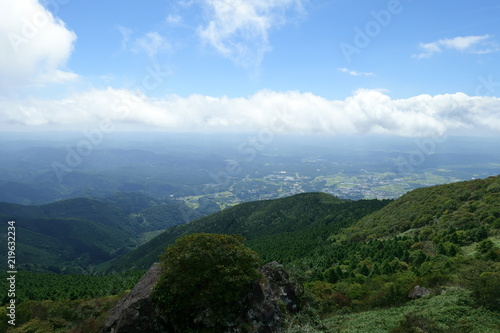 日本の岡山の那岐山の景色