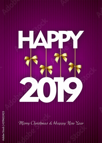 happy 2019 violet background