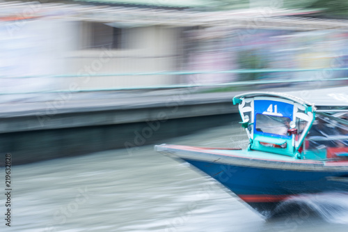Speed boat in the canal