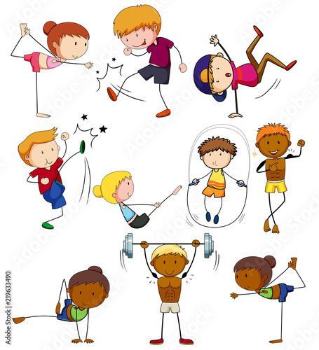 A set of doodle weight training