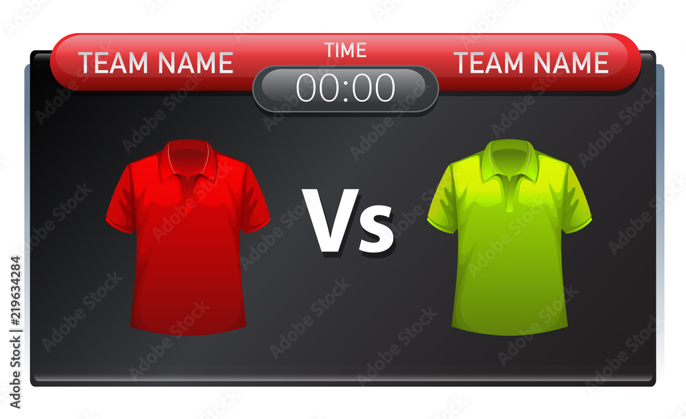A sport scoreboard template A sport scoreboard template