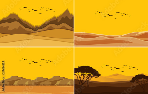 A set of deset sunset