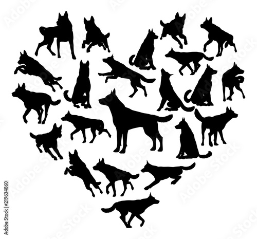 German Shepard Alsatian Dog Heart Concept