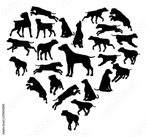 Labrador Retriever Dog Heart Silhouette Concept