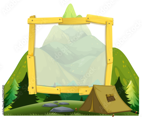 A frame of mountain camping