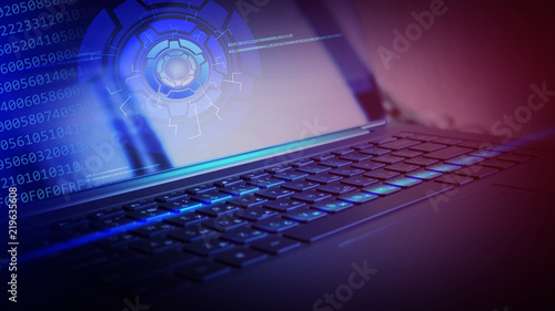 Laptop, keyboard close-up, ...