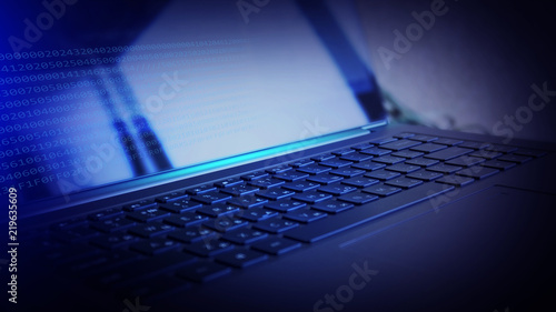 Laptop, keyboard close-up, ...