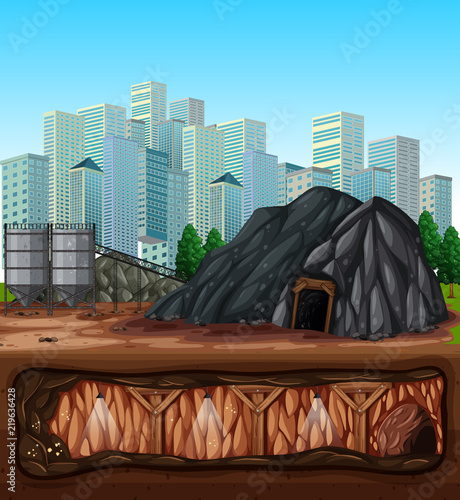 A mine next to city