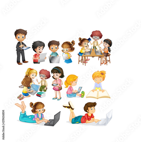 A group of students learning