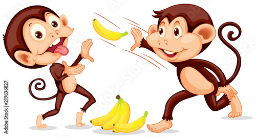 Monkey throwing a banana