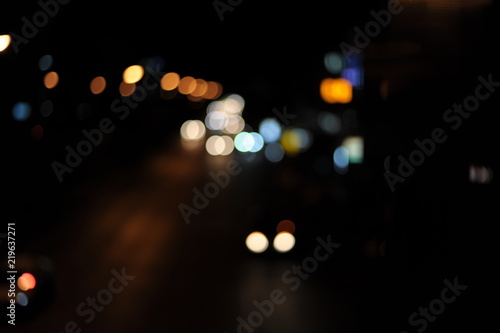 Boogie, car lights or street lights. © Narong