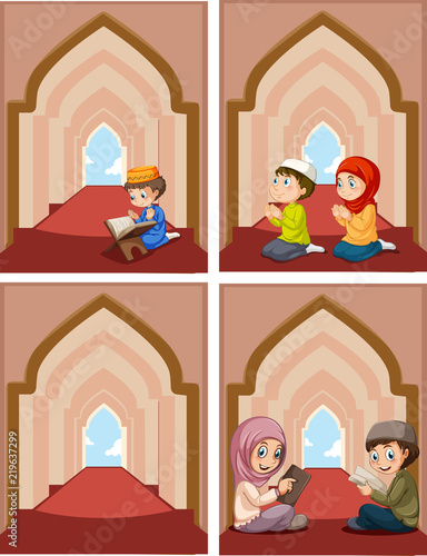 A set of muslim at mosque