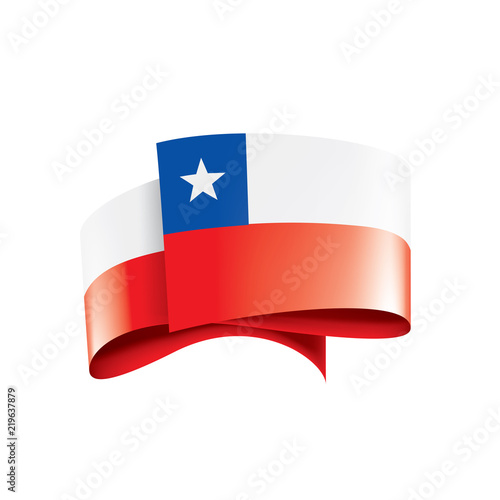 Chile flag, vector illustration on a white background.