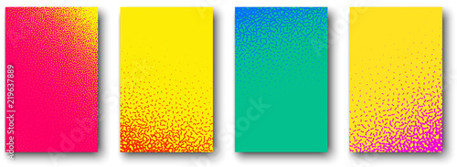 Set of backgrounds with abstract stipplism effect pattern.