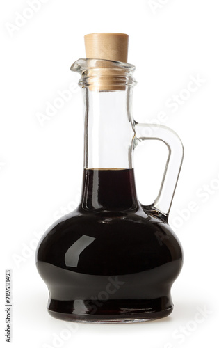 Soy sauce bottle isolated on white background with clipping path