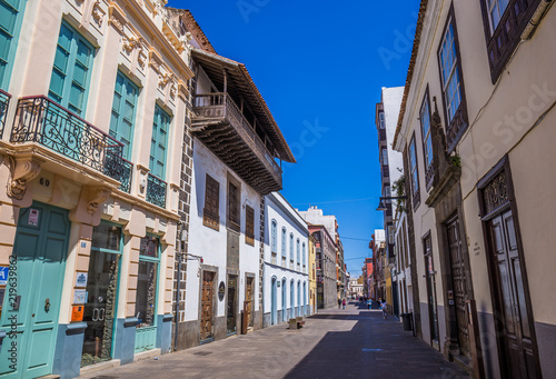 Street view from the old city center, San Cristobal de La Laguna, Tenerife, Canary Islands, Spain - 13.05.2018