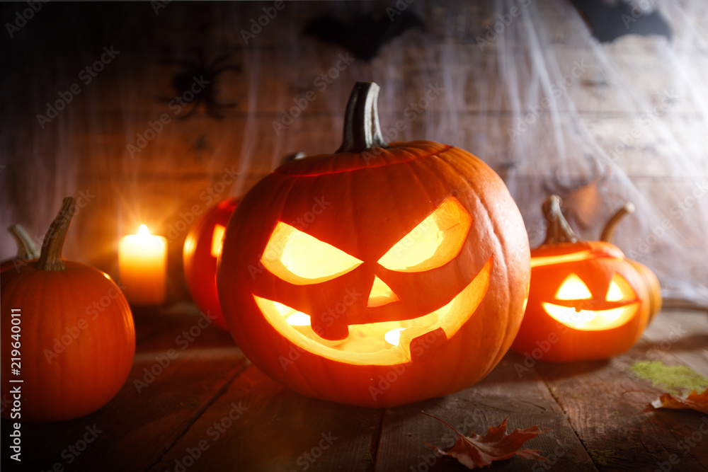Halloween pumpkins and spiders Halloween pumpkins and spiders