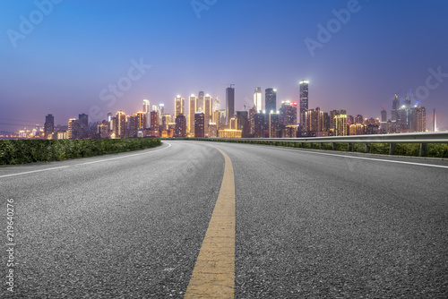 Road surface and skyline of Chongqing urban construction