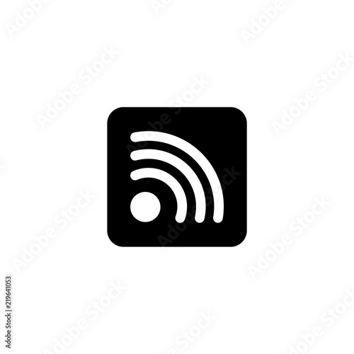 Wireless Internet WiFi, Social RSS. Flat Vector Icon illustration. Simple black symbol on white background. Wireless Internet WiFi, Social RSS sign design template for web and mobile UI element