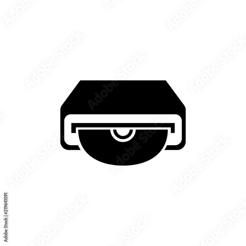 Compact Disc Drive. Flat Vector Icon illustration. Simple black symbol on white background. Compact Disc Drive sign design template for web and mobile UI element