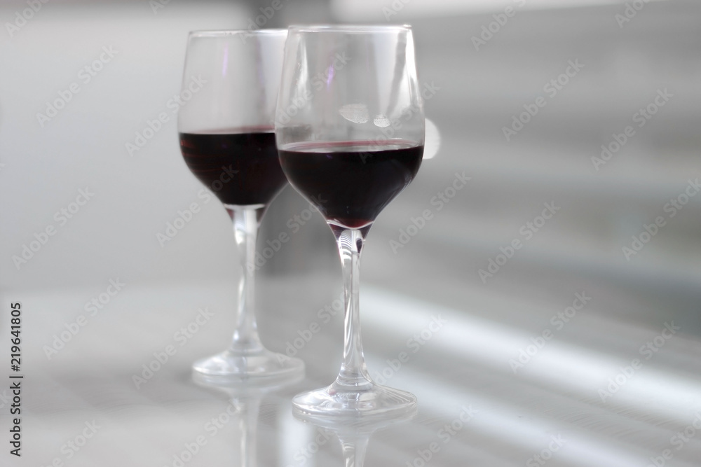 Two glasses of red wine