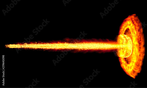 Fire from Flame Thrower Hitting the Wall photo