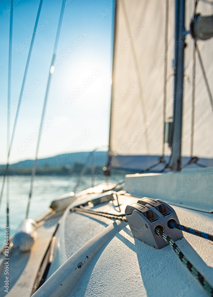 Fototapeta premium Deck of a sailboat