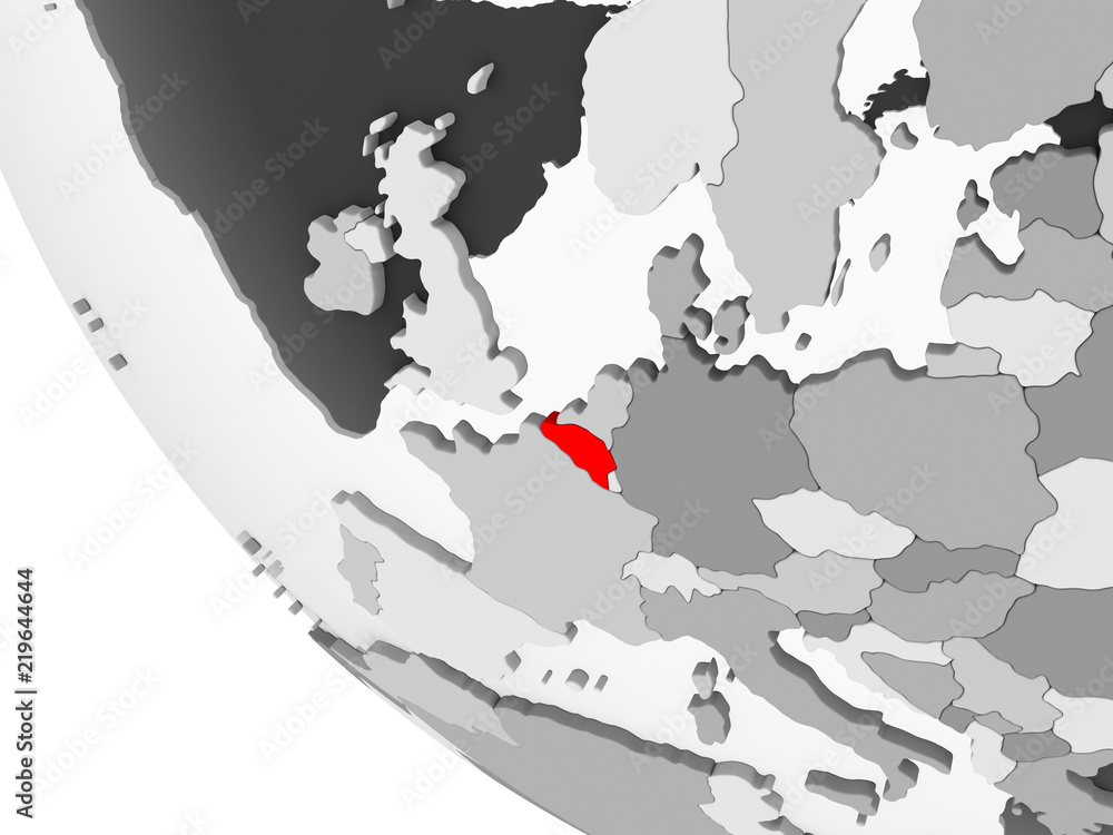 Map of Belgium in red
