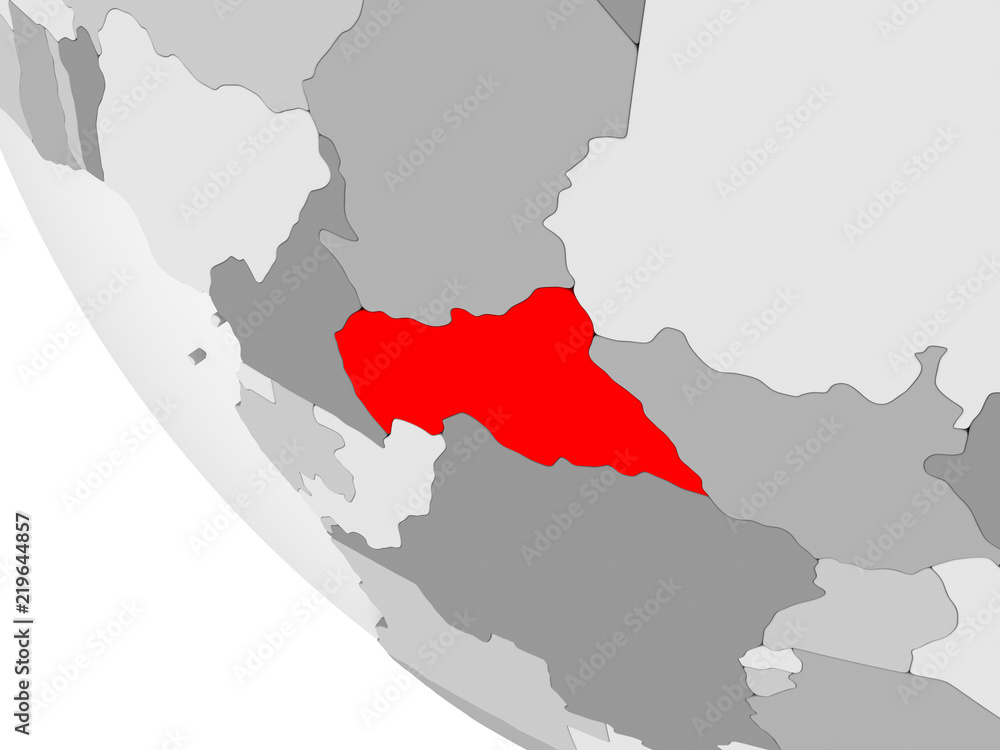 Fototapeta premium Map of Central Africa in red