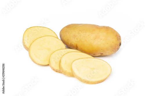potato slice isolated on white background
