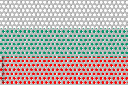 Flag of Bulgaria on a metal wall background.