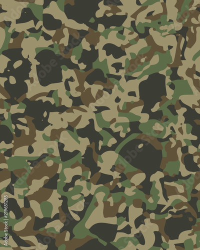 Camouflage pattern background seamless vector illustration. Military fashionable abstract geometric texture.