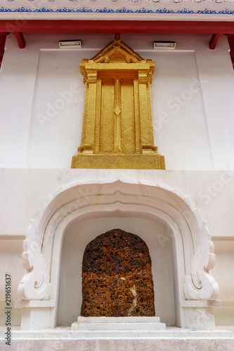 One landmark of Wat Bowon Niwet Temple Ratchaworawihan in Bangkok, Thailand. A place everyone in every religion can be viewed. photo