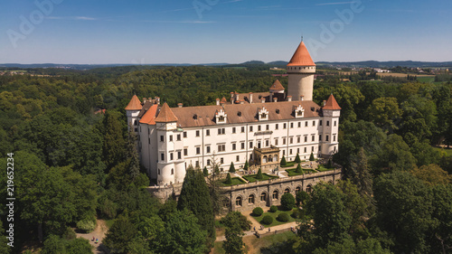 Medieval Konopiste castle or château in Czech Republic - residence of Habsburg imperial family surrounded by the forest